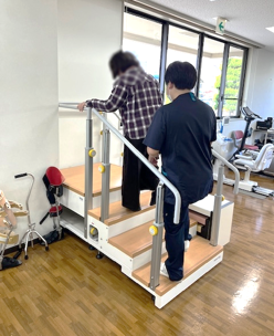 自宅の階段を想定した訓練